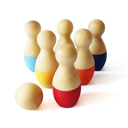 Shumee Wooden Mini Bowling Pins Toy Set