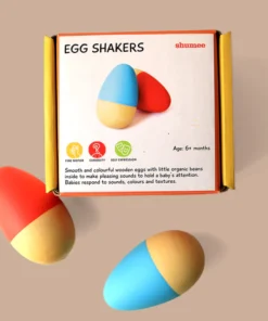 Shumee Blue And Orange Wood Egg Shakers