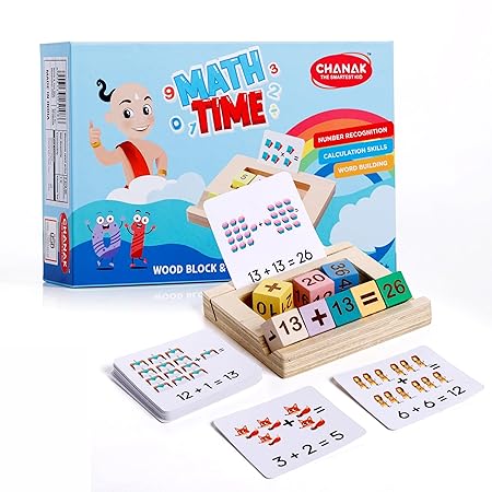 Wooden Math Time for Kids - Educational Math Card