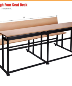 Comfy High Four Seat Desk